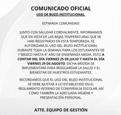 COMUNICADO OFICIAL - EQUIPO DE GESTIÓN 24 DE JULIO